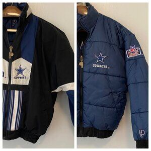 Pro Player Dallas Cowboys Reversible Zip Puffer Coat Youth Kids XL 18-20